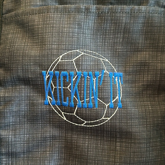 Small soccer thirty-one duffle bag with “Kickin it” on the front. Bundle & Save! - Picture 1 of 3